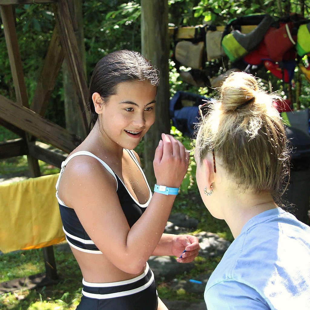 summer camp kid with swimming band