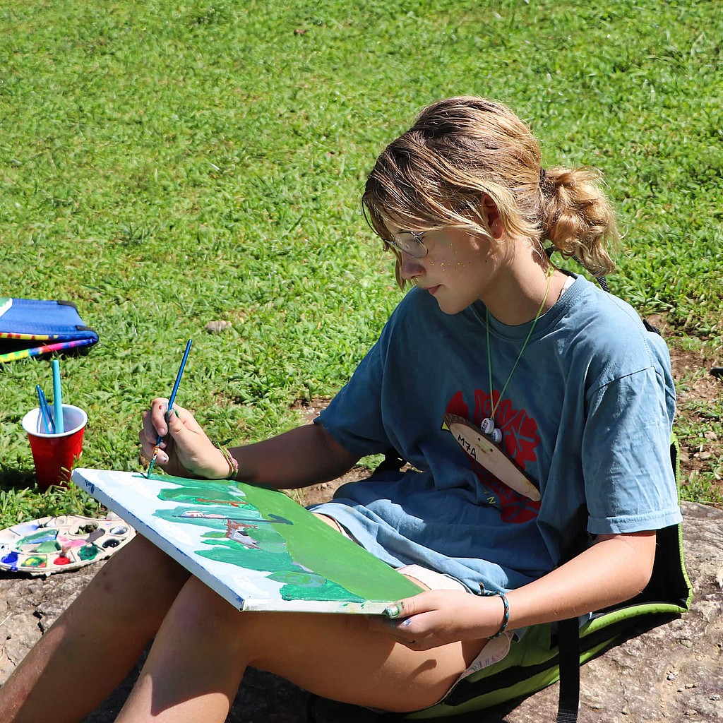 summer camp landscape painting