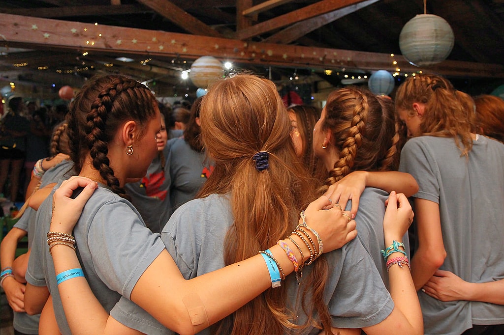 group hug rockbrook camp forever