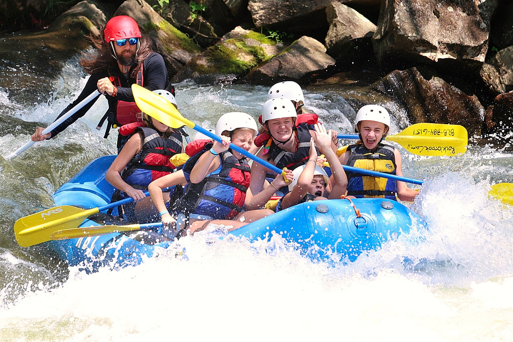 whitewater rapid camp girls