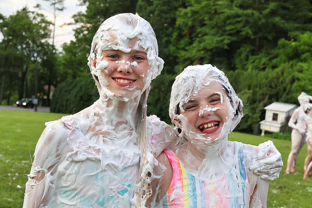 summer camp shaving cream friends