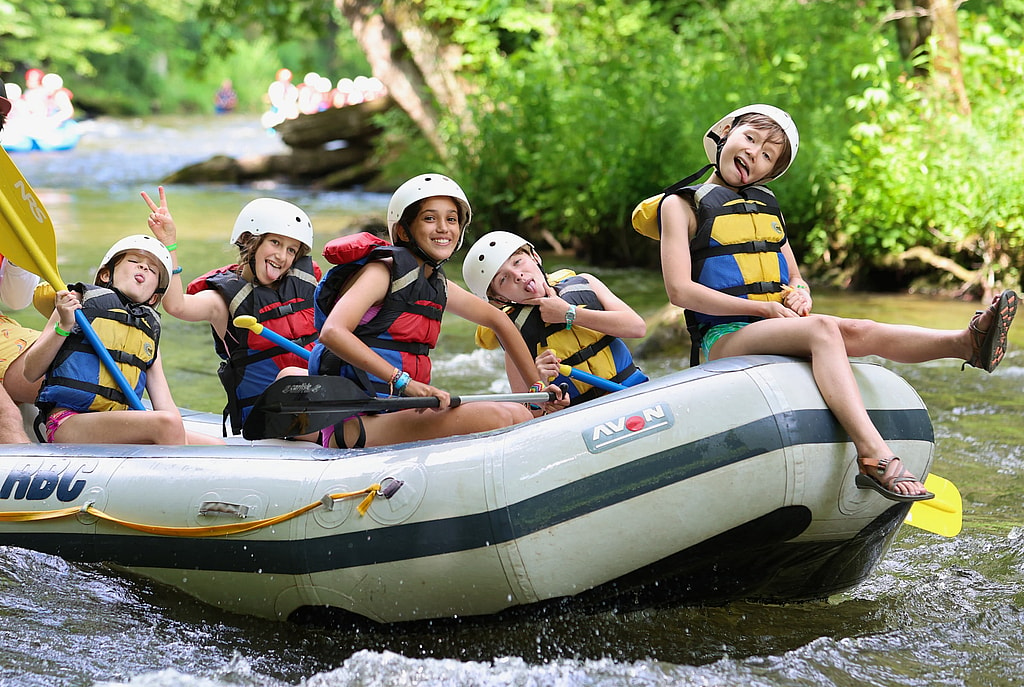 summer camp rafting fun