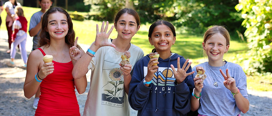 ice cream eating campers