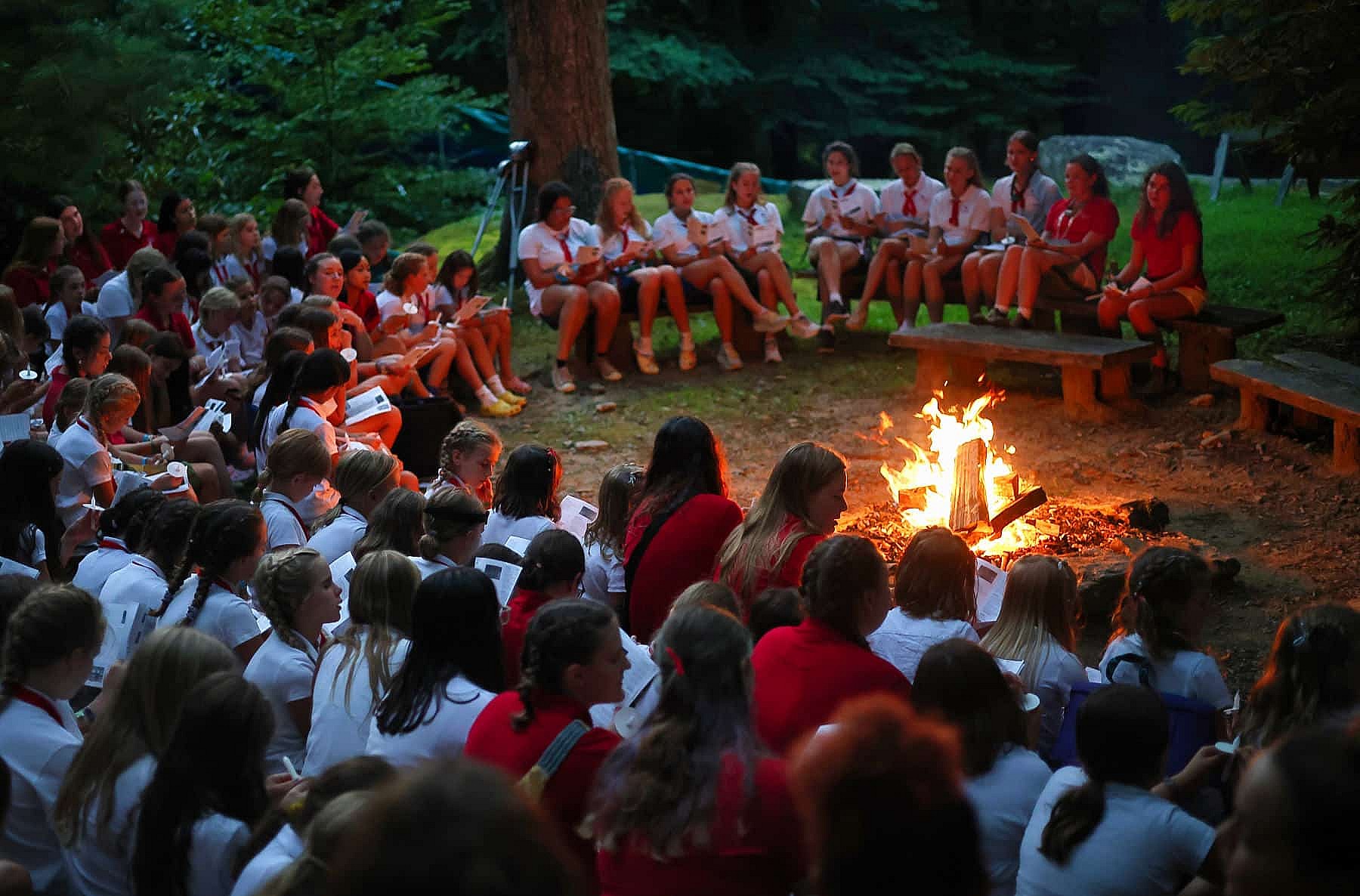 summer campfire group