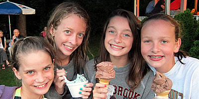 NC Camp Girls Eat Ice Cream