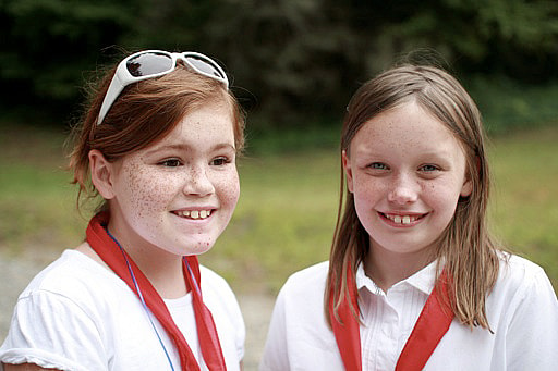 two camp girls in uniform