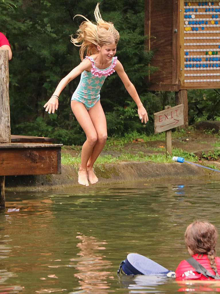 camp swim dock jump