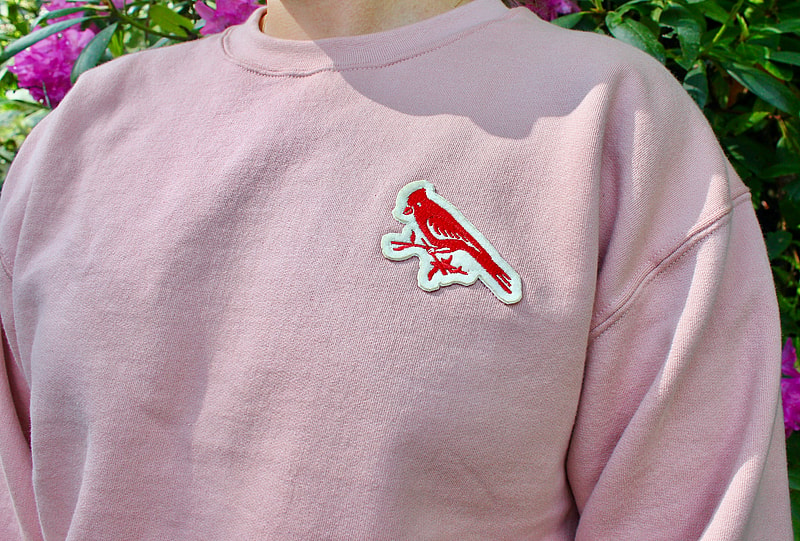 light pink sweatshirt detail