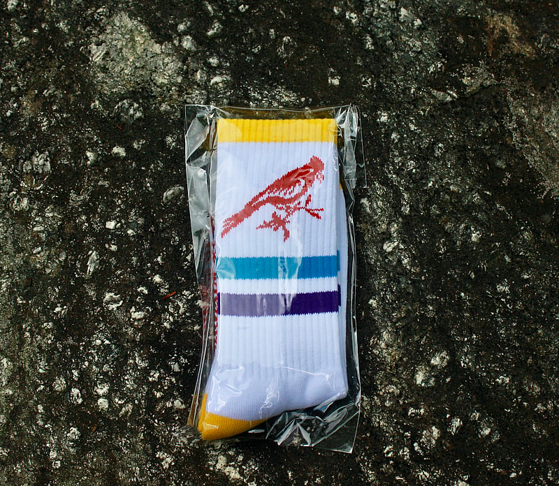 striped crew sock packaged