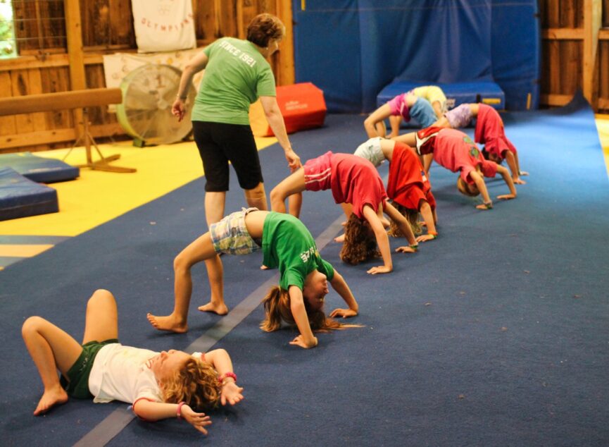 Gymnastics Camp Activity Floor, Bar and Beam Rockbrook Camp
