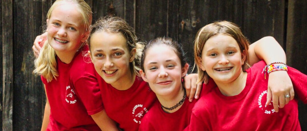 camp girls dressed all in red