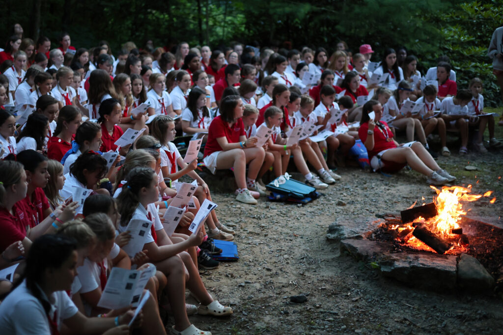 summer camp closing campfire gathering
