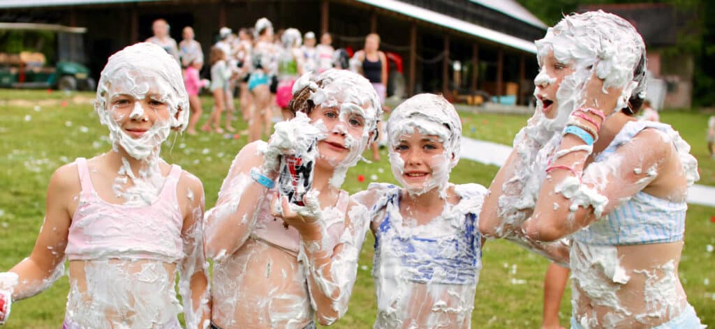 summer camp shaving creamed kids