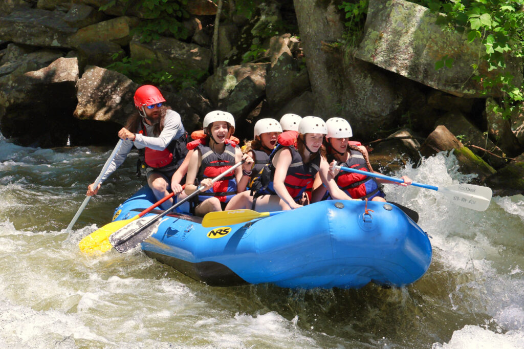 summer girls rafting adventure