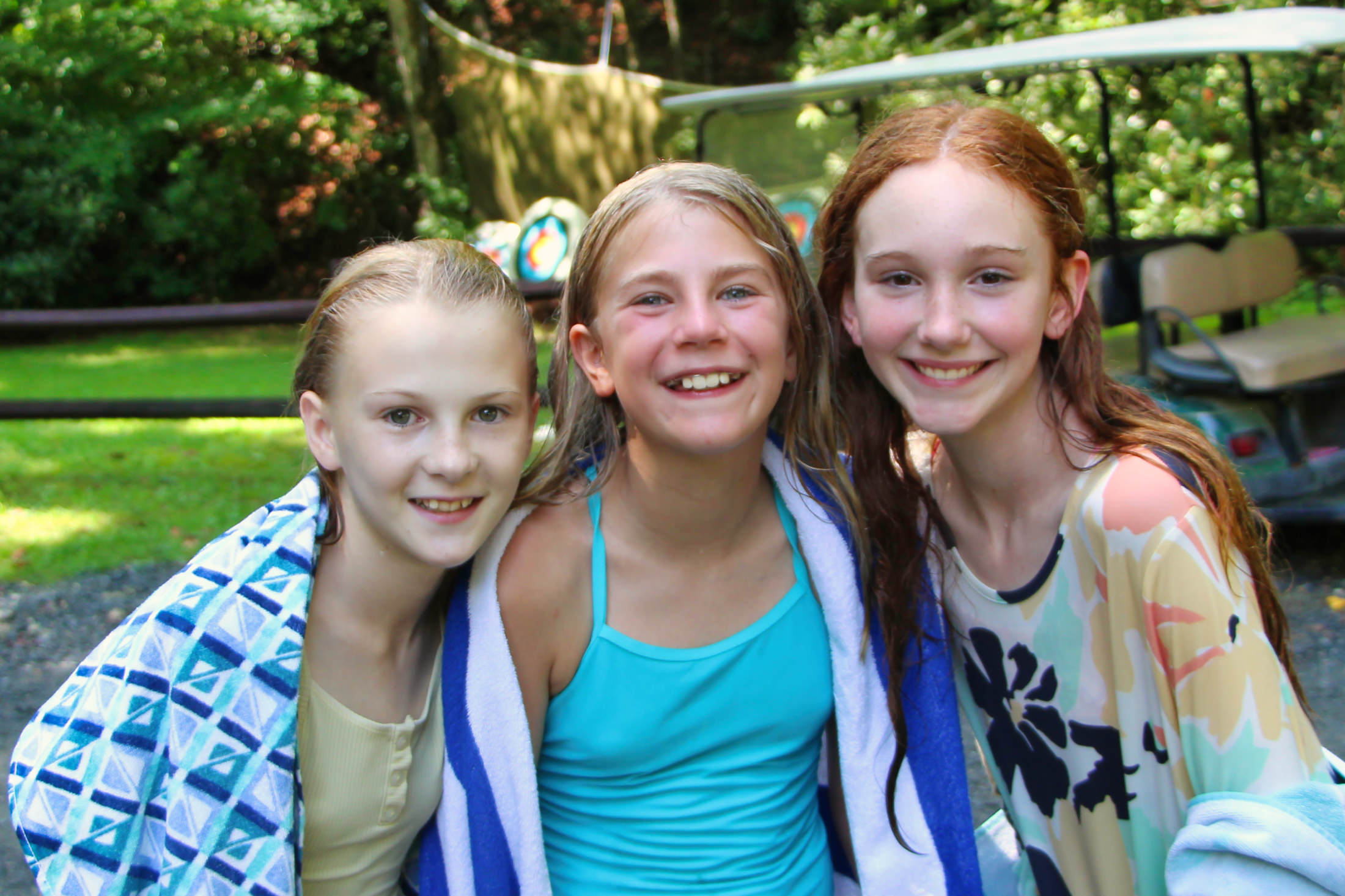 happy summer camp girls