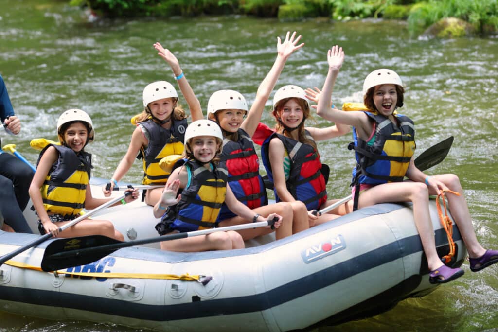 whitewater summer camper group