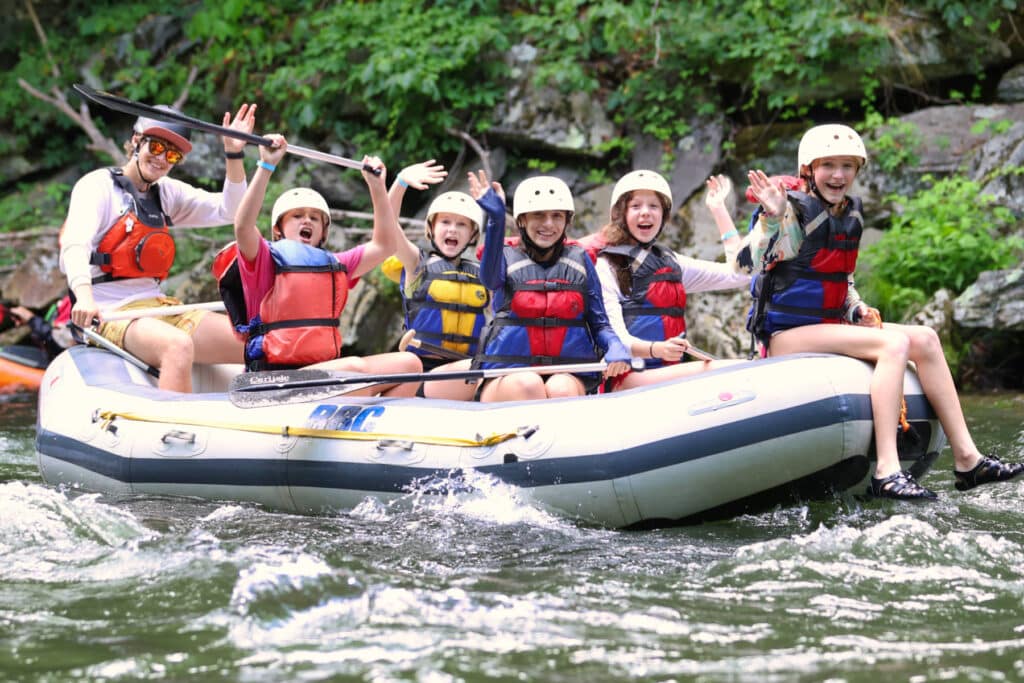 whitewater raft camp girls