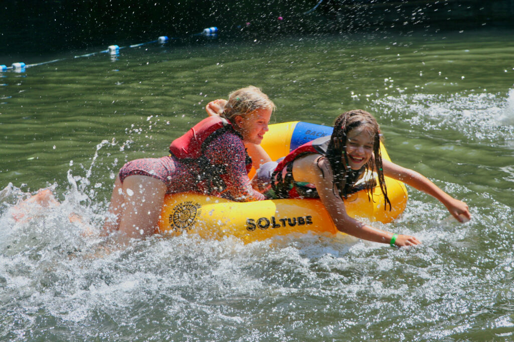 summer camp lake splashing