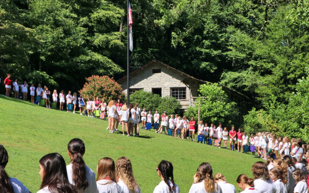 Sunday camp flag raising