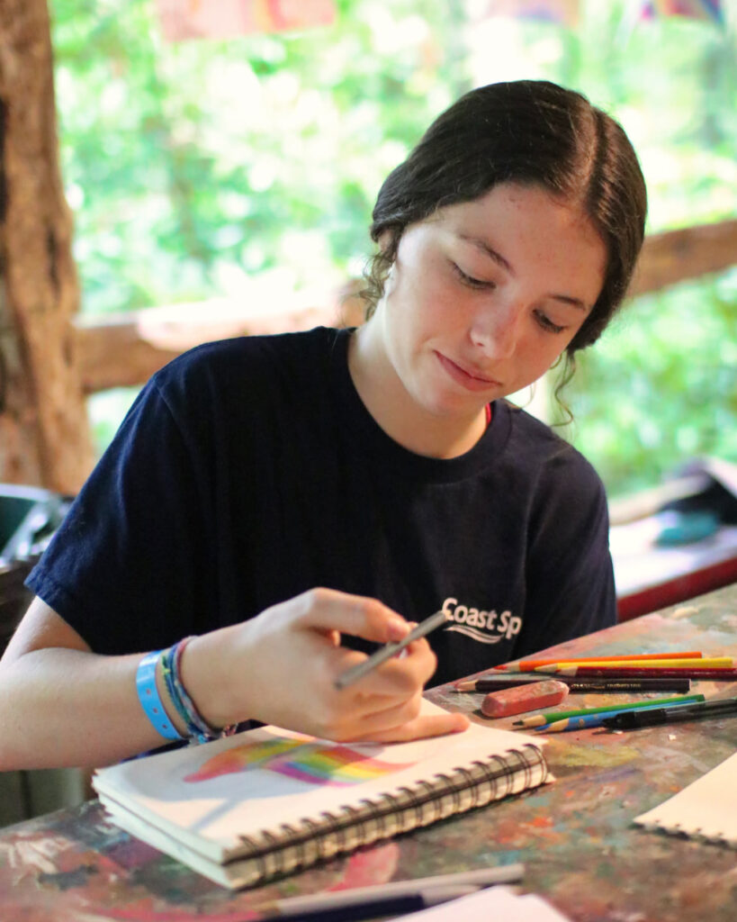 learning to draw at summer camp